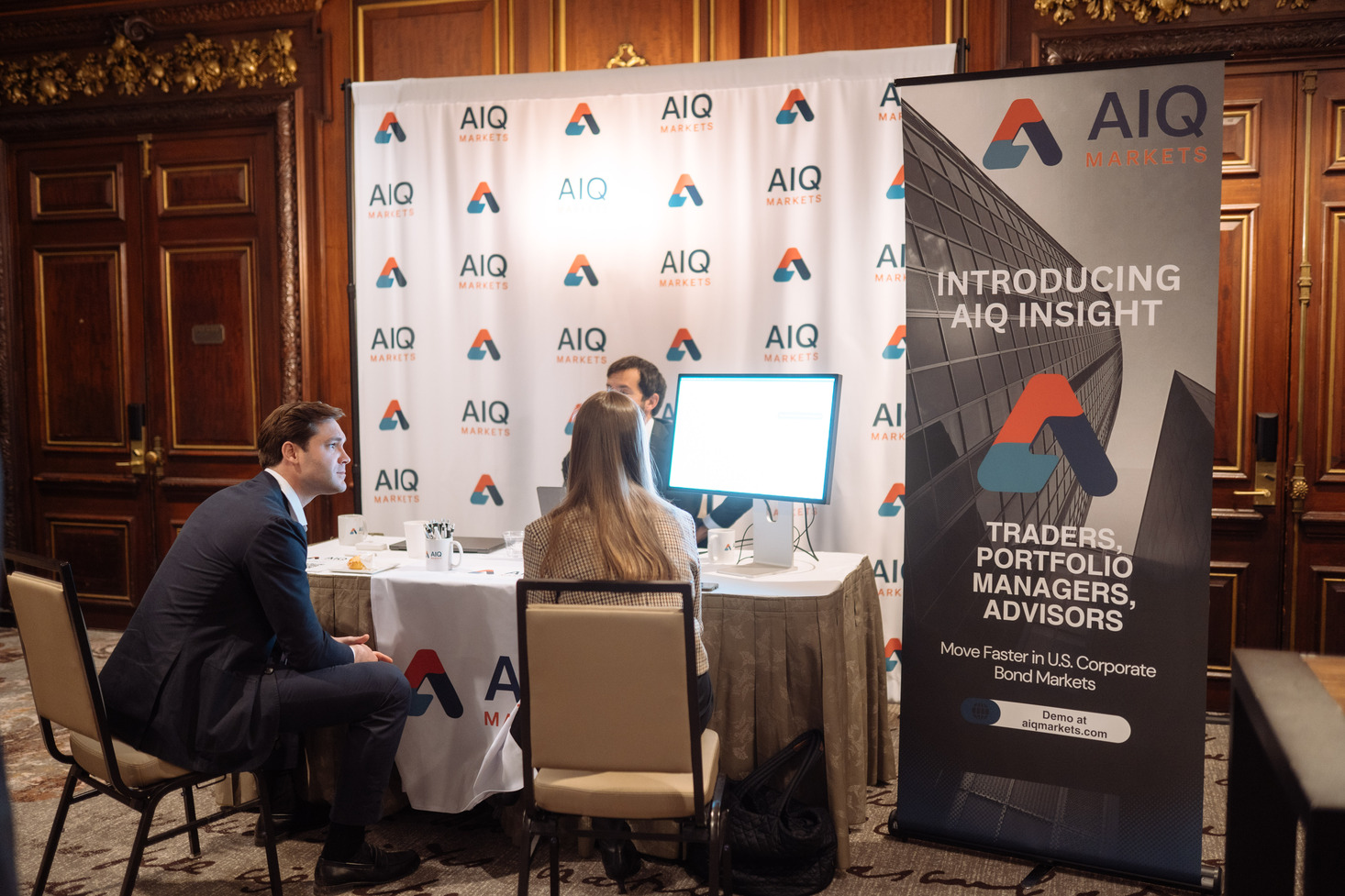 AIQ Markets sponsorship alongside Bloomberg, Cognitive Credit, Deloitte, and Etherealize